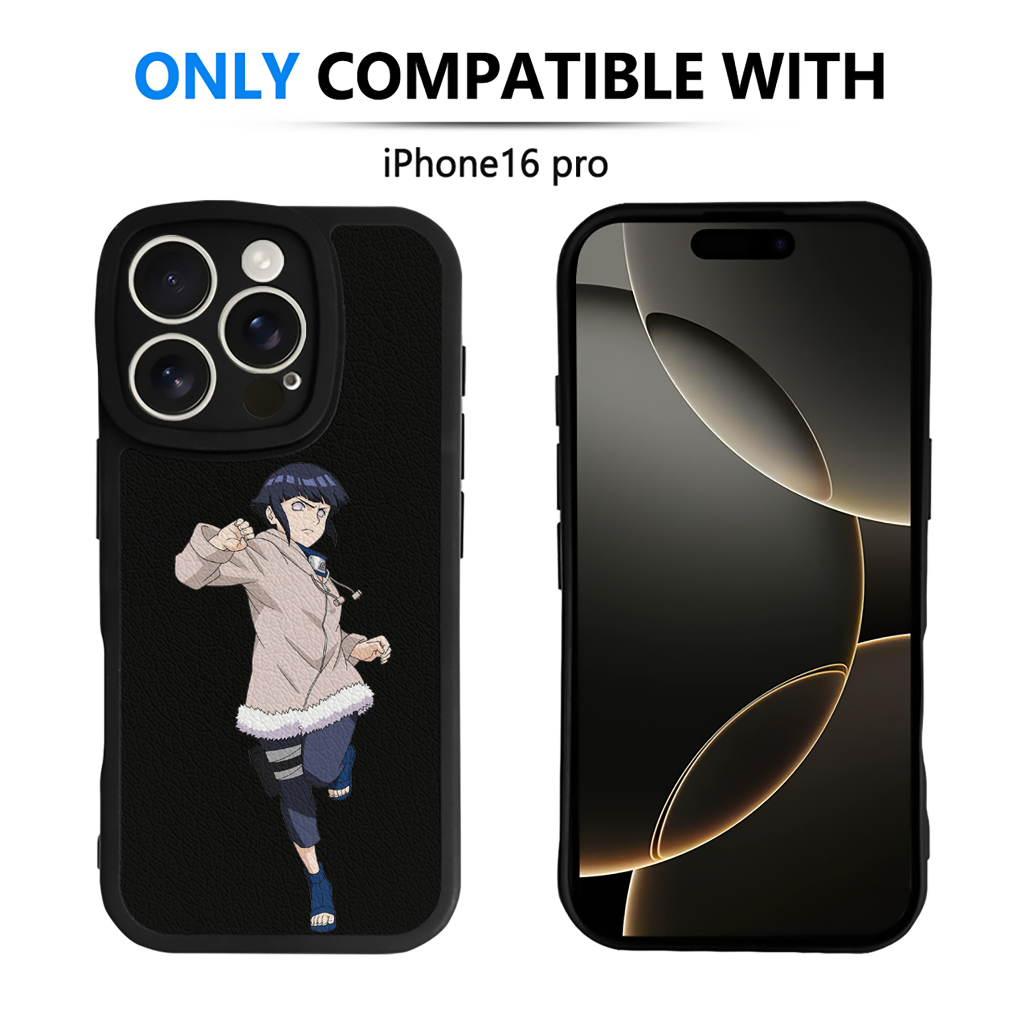 （画像用） NARUTO -ナルト- 日向ヒナタ Hyūga Hinata 【iPhone 16シリーズ対応】シリコンスマホケース（レザー調） 材質：シリコン
